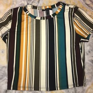 Striped cropped shirt